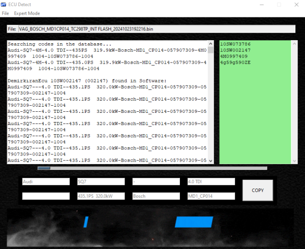 ECU DETECT program