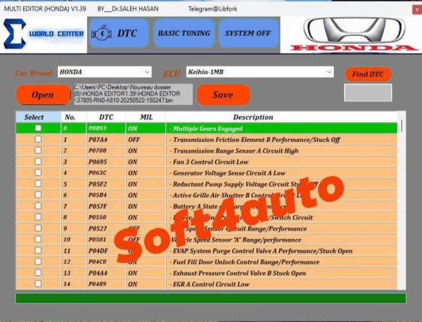 MULTI EDITOR (HONDA) V1.39